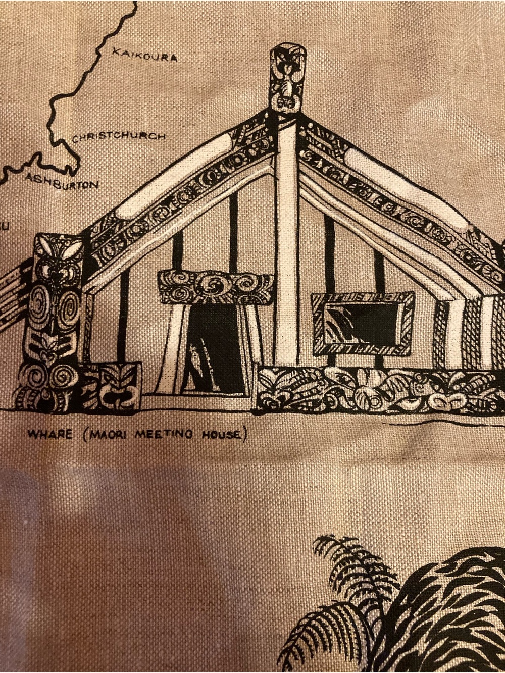 New Zealand Linen Tea Towel — Natural with Black Print - Picture 3 of 10